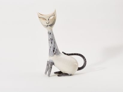 Lucien NEUQUELMAN (1909-1988)
CAT LAMP
Glazed...