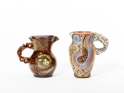 BAROCCO workshop 
TWO CHOUETTON JUGS 1993
Enamelled...
