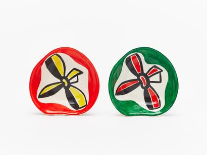 Roland BRICE (1911-1989)
DEUX COUPELLES 
Céramique...