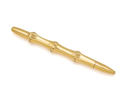 DUNHILL - BALL STYLO in 750 thousandths gold,...