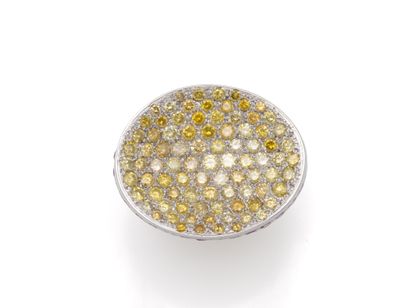 RING in 750-thousandths white gold, stylizing...
