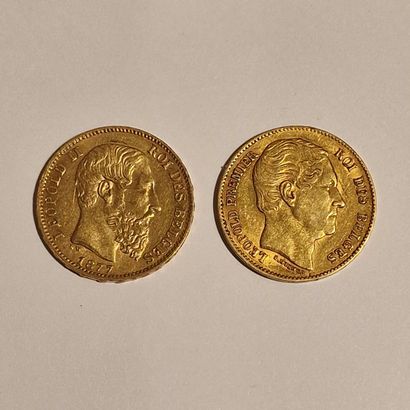 2 PIECES OF 20 BELGIAN FRANCS GOLD including...