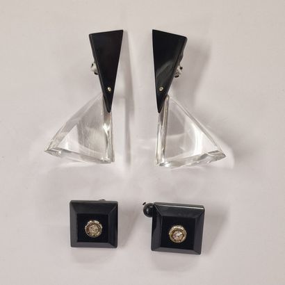 Anonymous - SET consisting of a pair of black,...