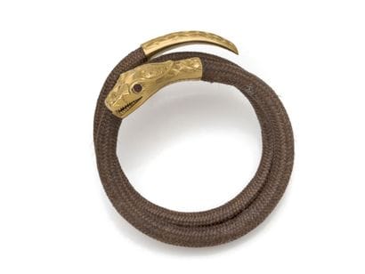 BRACELET in braided hair, stylizing a snake,...