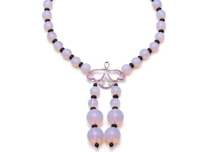 Articulated NECKLACE made of opalescent glass...