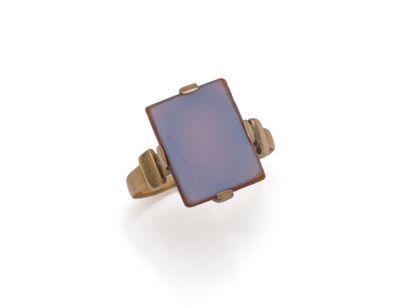 RING in pink gold 750 thousandths, set with...