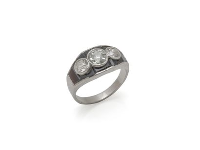 Small-finger ring in platinum 850 thousandths,...