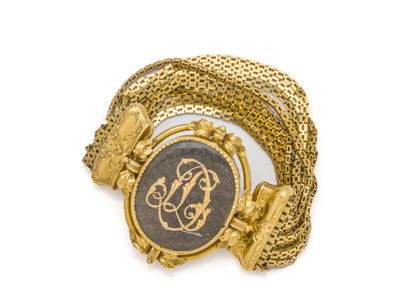 Articulated BRACELET in 750 thousandths gold,...