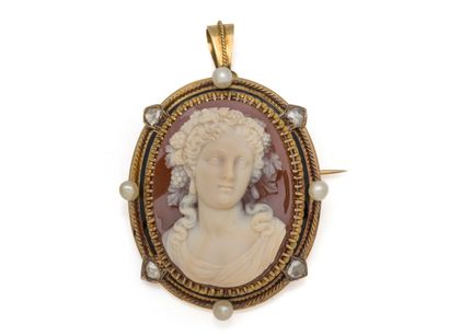 SUPERB 2-layer agate CAMEE depicting the...
