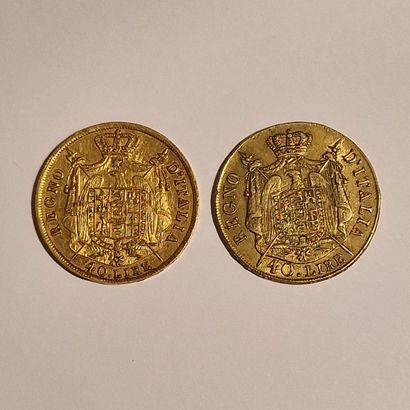2 PIECES OF 40 GOLD Italian Napoleon Emperor...