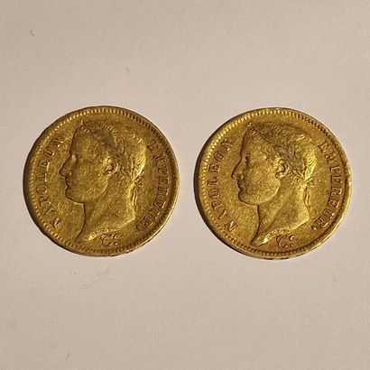 2 PIECES OF 40 FRANCS FRANCAIS GOLD Napoleon...
