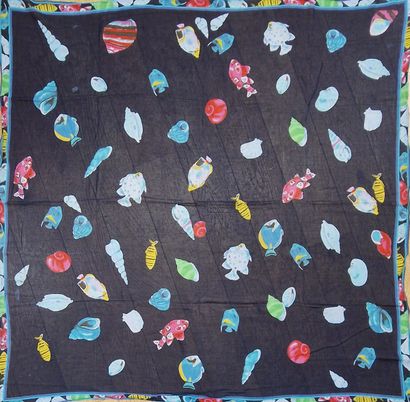 LEONARD - PAREO in cotton voile printed with...