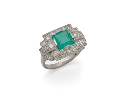 RING in platinum 850 thousandths, set with...
