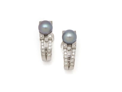 PAIR OF EAR CLIPS in 750 thousandths white...