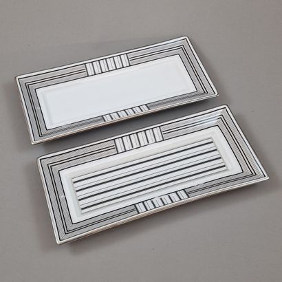 HAVILAND CLUB DEUX PAIRES DE COUPELLES RECTANGULAIRES...