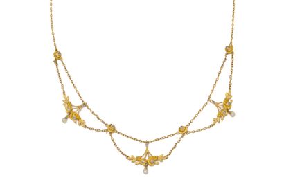 DELICAT DRAPERIE NECKLACE in satin-finished...