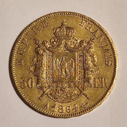 1 PIECE DE 50 FRANCS FRANCAIS OR Napoléon...