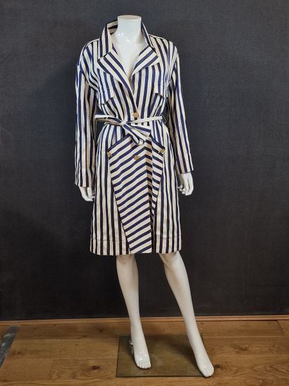FENDI - TRENCH in ecru cotton and silk with...