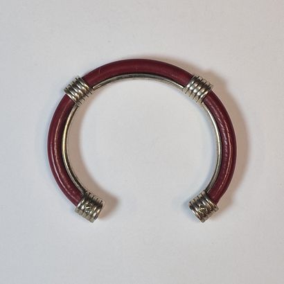 HERMES Paris - BRACELET JONC open in silver-plated...