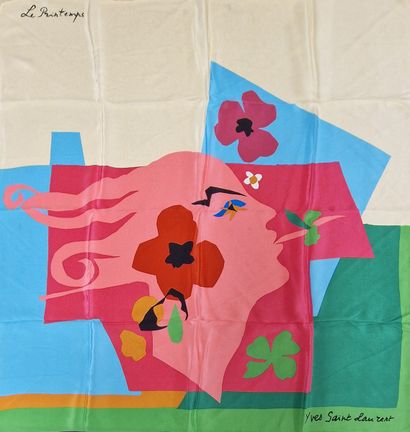 Yves SAINT LAURENT - CARRE in multicolored...