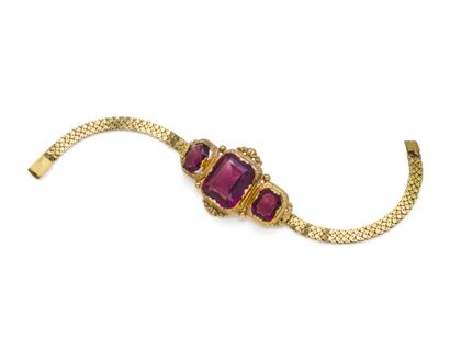 Articulated BRACELET in 750 thousandths gold,...