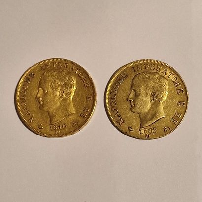 2 PIECES OF 40 GOLD Italian Napoleon Emperor...