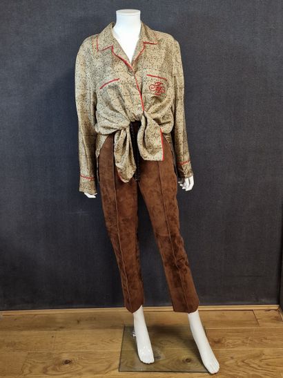 FENDI - SET consisting of a silk shirt printed...