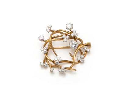 BELLE BROCHE in 750 thousandths gold with...