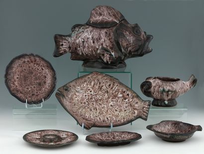 MARIUS GIUGE - VALLAURIS - IMPORTANT FISH,...