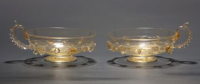 SUITE DE 7 GRANDES COUPELLES A HORS D'OEUVRE...
