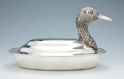 TEGHINI FIRENZE - PLAT A GIBIER COUVERT OVALE...