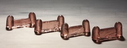 BIOT - SET OF 8 HOLDERS in pink bubble glass...