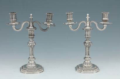 CHRISTOFLE - MODELE DUPERIER - PAIRE DE CANDELABRES...