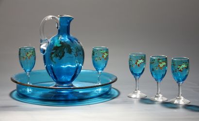 PARTIE DE SERVICE A LIQUEUR 6 PIECES en verre...