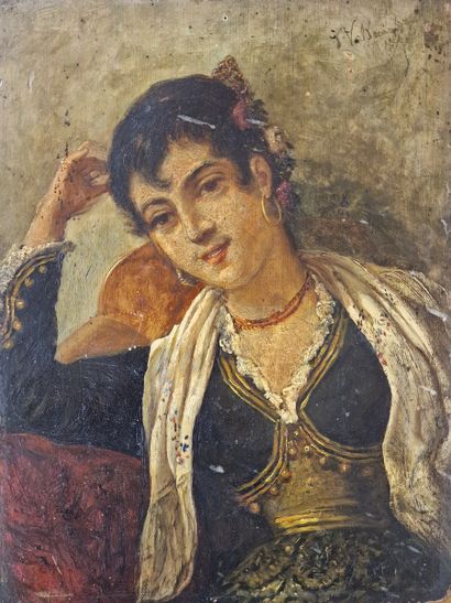 Germán VALDECARA (1849-c.1887) 
Portrait...