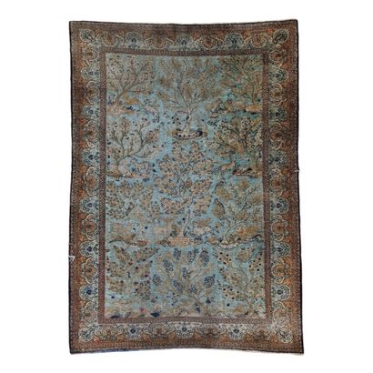 Tapis Ghoum en soie (chaine et trame en coton,...