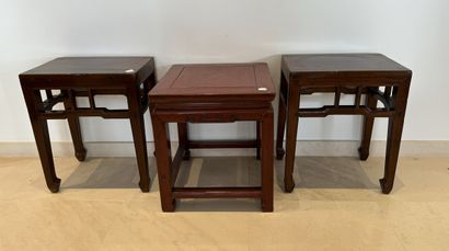 PAIRE DE TABLES D’APPOINT - Chine, XXème...