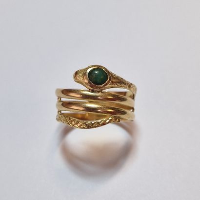 Mid-20th century SERPENT RING in yellow gold...
