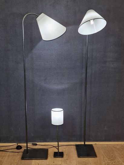 PAIRE DE LAMPADAIRES ET LAMPE A POSER - Travail...