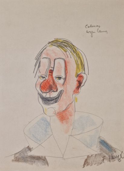 Edmond Amédée HEUZE (1884-1967) 
Clown
PASTEL...