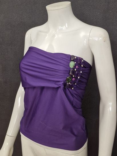LA PERLA - Purple nylon bathing suit adorned...