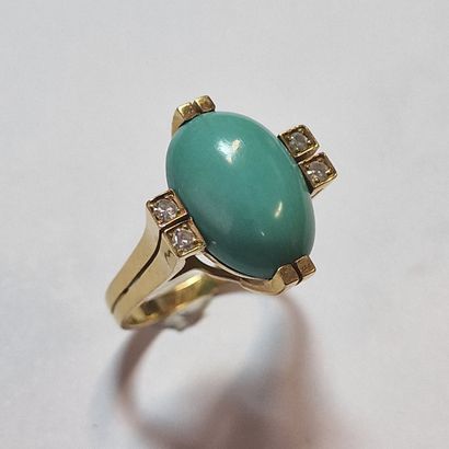 RING Circa 1970 in yellow gold 750 Millièmes...