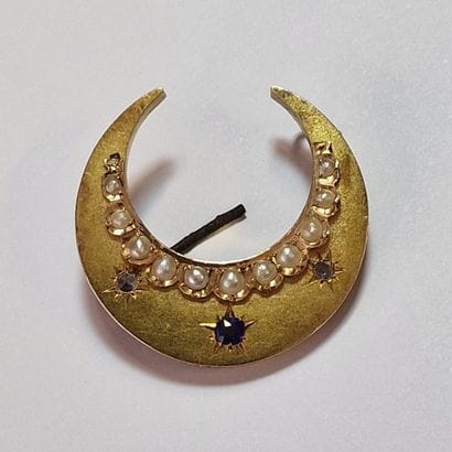 BROCHE LUNE de la fin du XIXème Siècle en...