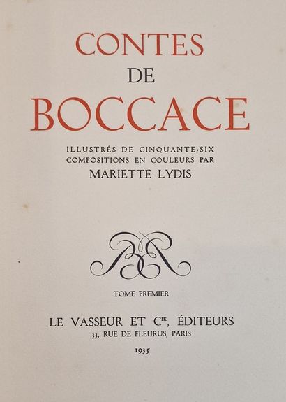 BOCCACE/ M. LYDIS - Contes de Boccace, Paris,...