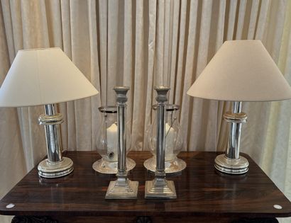PAIRE DE LAMPES, PAIRE DE PHOTOPHORES ET...