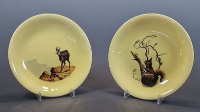 PROCERAM - SUITE DE 11 ASSIETTES en faience...