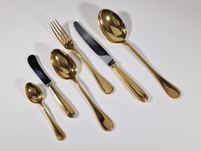 CHRISTOFLE - MODELE PERLES OR - PARTIE DE...