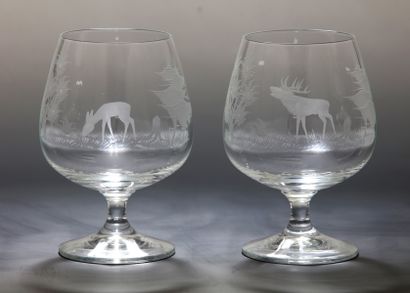 PAIRE DE GRANDS VERRES A ALCOOL BALLON en...