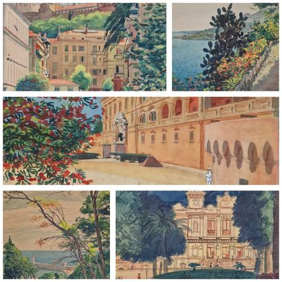 Tony MINARTZ (1873-1944)
Set of FIVE AQUARELLES...