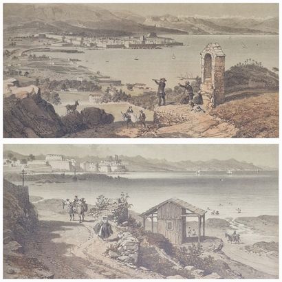 DEUX GRAVURES décoratives représentant des...